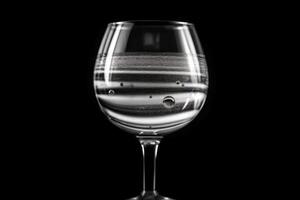 AI generated Wine glass with clean water drops photo. Generate Ai photo