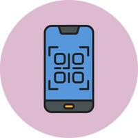 teléfono inteligente qr código vecto icono vector