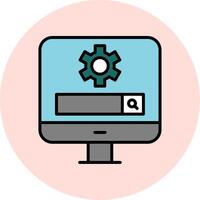 Computer Search Engine Vecto Icon vector