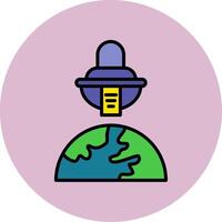 Space Ship On Earth Vecto Icon vector