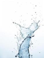 AI generated Splash water blue background, beautiful bubbles splashes and drops of clear water. photo