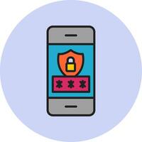 Mobile Security Vecto Icon vector