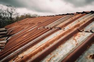 AI generated Old rusty roof. Generate ai photo