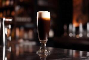 AI generated Rich stout beer. Generate AI photo
