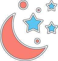 Luna y estrellas vecto icono vector