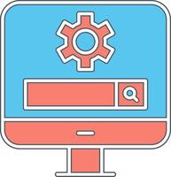Computer Search Engine Vecto Icon vector