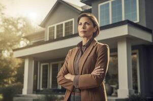 AI generated Female real estate agent. Generate ai photo