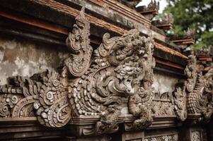 AI generated Traditional Balinese architecture carved decorations. Generate ai photo