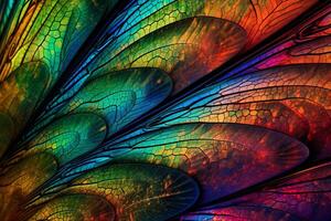 AI generated Wing colorful psychedelic dragonfly. Generate ai photo