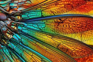 AI generated Wing psychedelic dragonfly. Generate ai photo