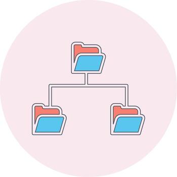 carpeta datos compartiendo vecto icono vector