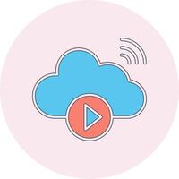 Cloud Vedio Playing Vecto Icon vector