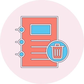 notas Eliminar vecto icono vector