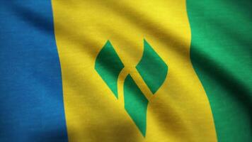 Flag Of Saint Vincent And The Grenadines Background Seamless Loop Animation. 4K Seamless Loopable Flag of Saint Vincent and the Grenadines video