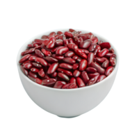 AI generated Red bean seeds in a white cup isolated on transparent background png