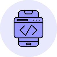 Smartphone Coding Vecto Icon vector