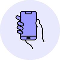 Hands holding mobile phone Vecto Icon vector