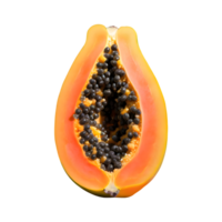 ai generiert reif Papaya geschnitten isoliert auf transparent Hintergrund png