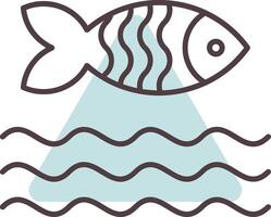 Fish Line  Shape Colors Icon vector