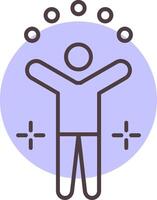 Juggling Ball Line  Shape Colors Icon vector