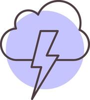 Lightning Line  Shape Colors Icon vector