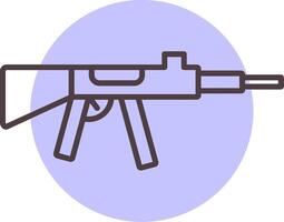 Machine Gun Line  Shape Colors Icon vector