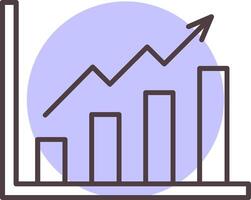 Growth Graph Line  Shape Colors Icon vector