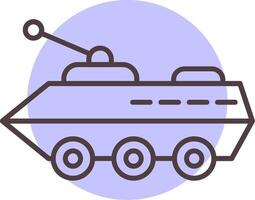 Armored Vehicle Line  Shape Colors Icon vector