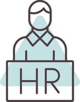 Human Resources Line  Shape Colors Icon vector