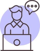 Consultancy Line  Shape Colors Icon vector