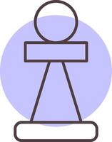 Pawn Line  Shape Colors Icon vector