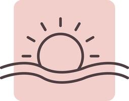 Sun Line  Shape Colors Icon vector