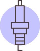 Spark Plug Line  Shape Colors Icon vector