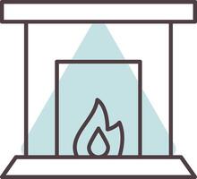 Fireplace Line  Shape Colors Icon vector