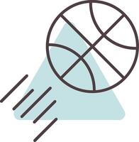 baloncesto línea forma colores icono vector