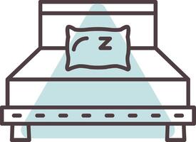 Pillow Line  Shape Colors Icon vector