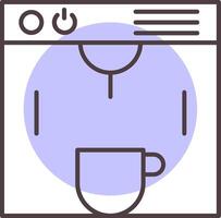 Coffe Maker Line  Shape Colors Icon vector