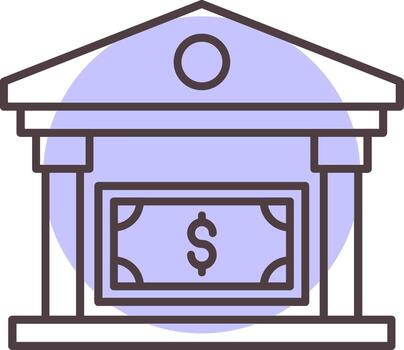 Bank Line  Shape Colors Icon vector