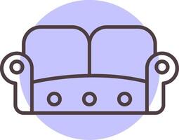 Sofa Line  Shape Colors Icon vector