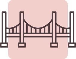 Bridge Line  Shape Colors Icon vector