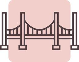 Bridge Line  Shape Colors Icon vector