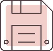 Diskette Line  Shape Colors Icon vector