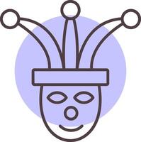 Jester Line  Shape Colors Icon vector