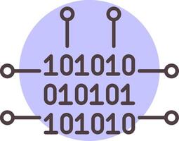 Binary Code Line  Shape Colors Icon vector