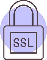 ssl línea forma colores icono vector