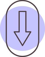 Scroll Down Line  Shape Colors Icon vector
