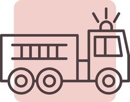 Fire Truck Line  Shape Colors Icon vector