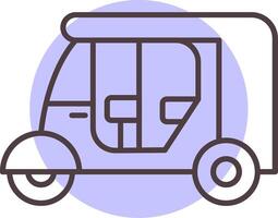 Rickshaw Line  Shape Colors Icon vector