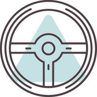 Steering Wheel Line  Shape Colors Icon vector