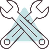 Cross Wrench Line  Shape Colors Icon vector